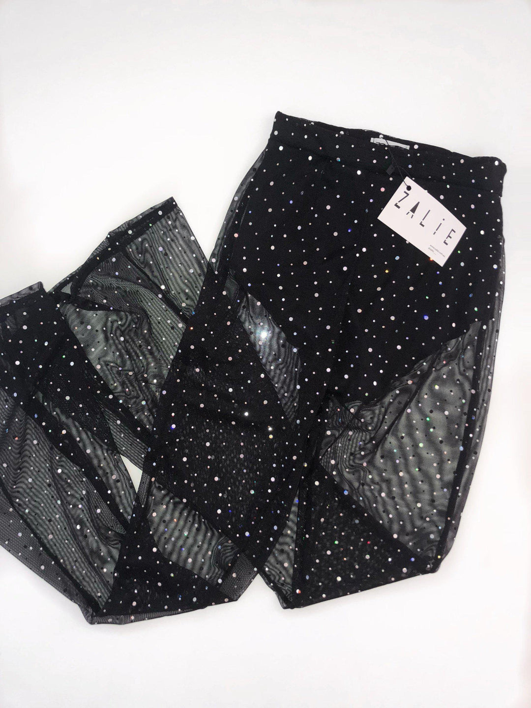 Black Sheer Glitter Flares - Zalie Festival Wear